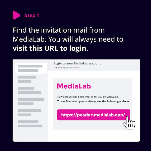 How do I login to MediaLab step 1
